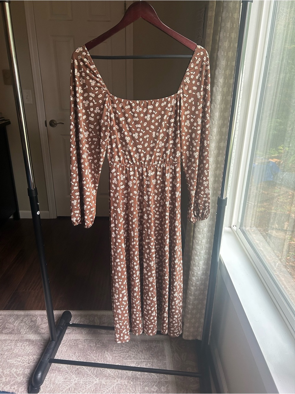 Carly Jean Los Angeles Brown Floral Maxi Dress